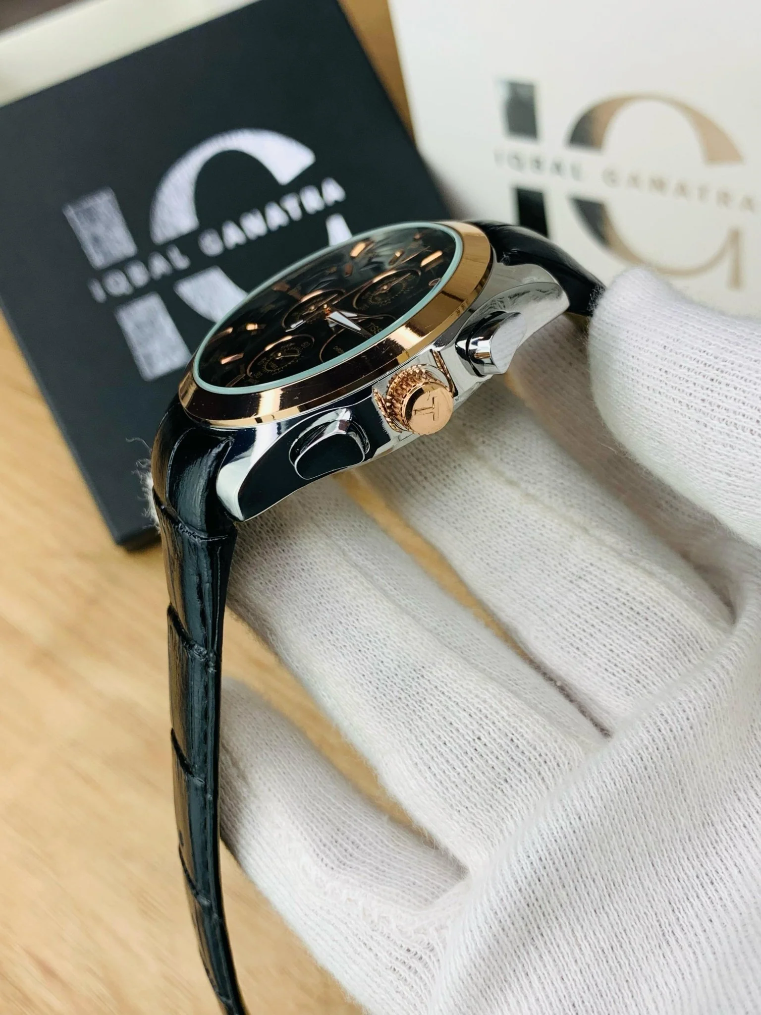 Branded Chronograph working Watch (Black Gold) - Image 3