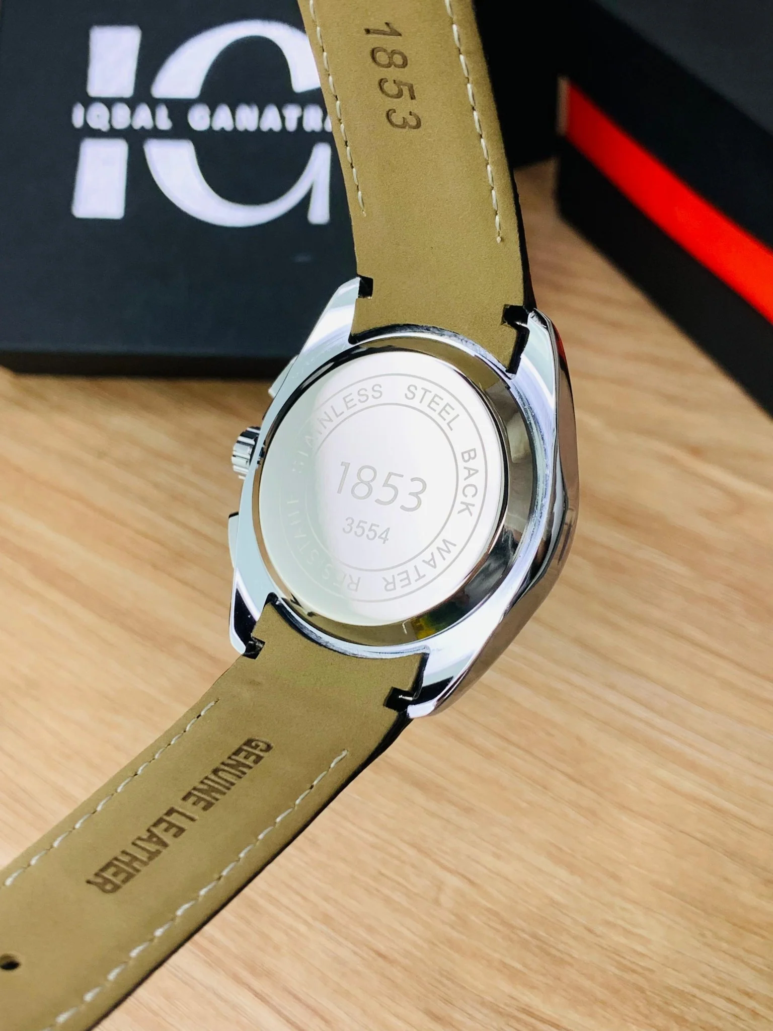 Branded Chronograph working Watch (White Dial Black Strap) - Image 5