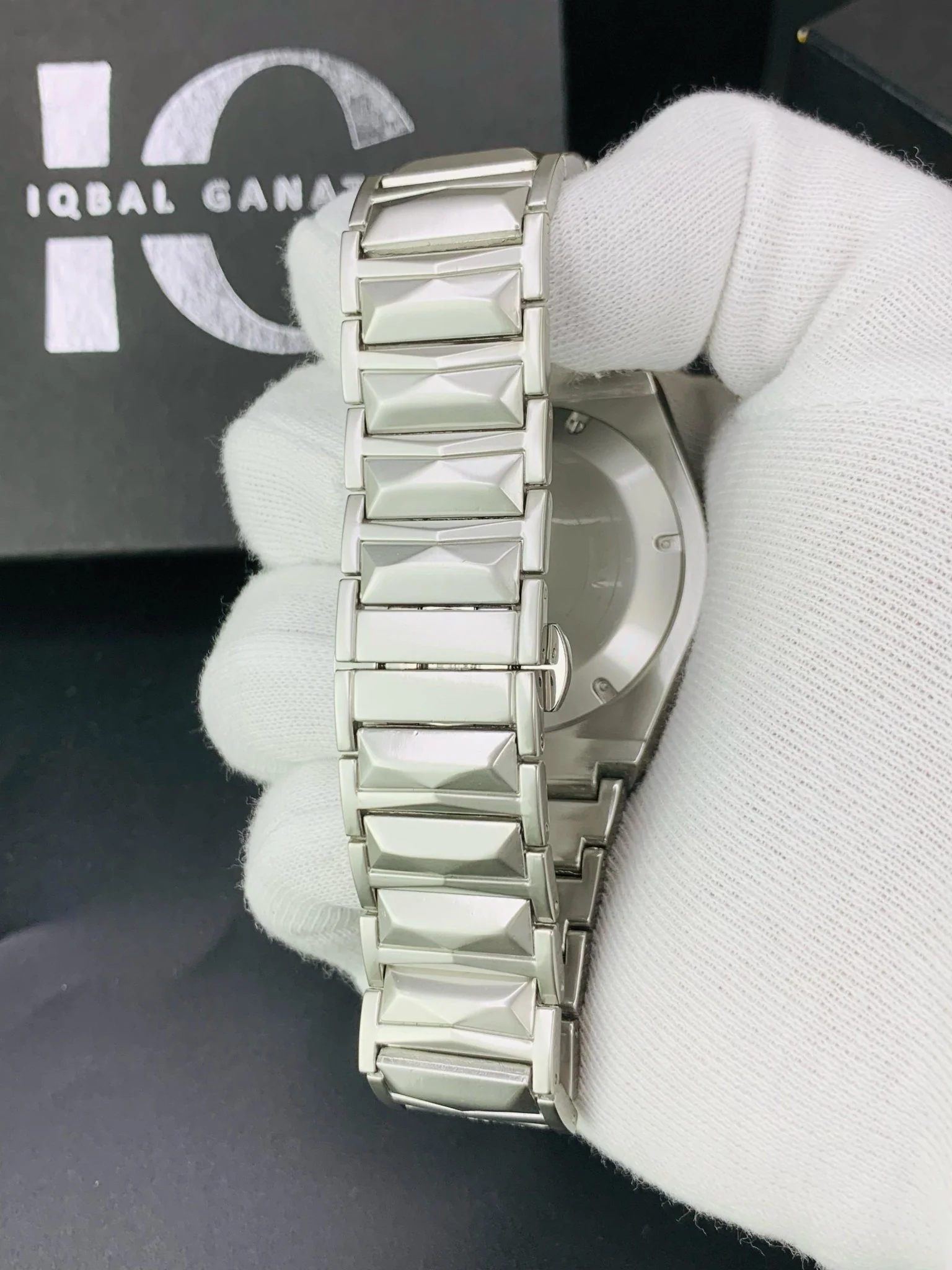 Diamond Cut | Date Adjustment | Texture Chain |Silver Blue - Image 5