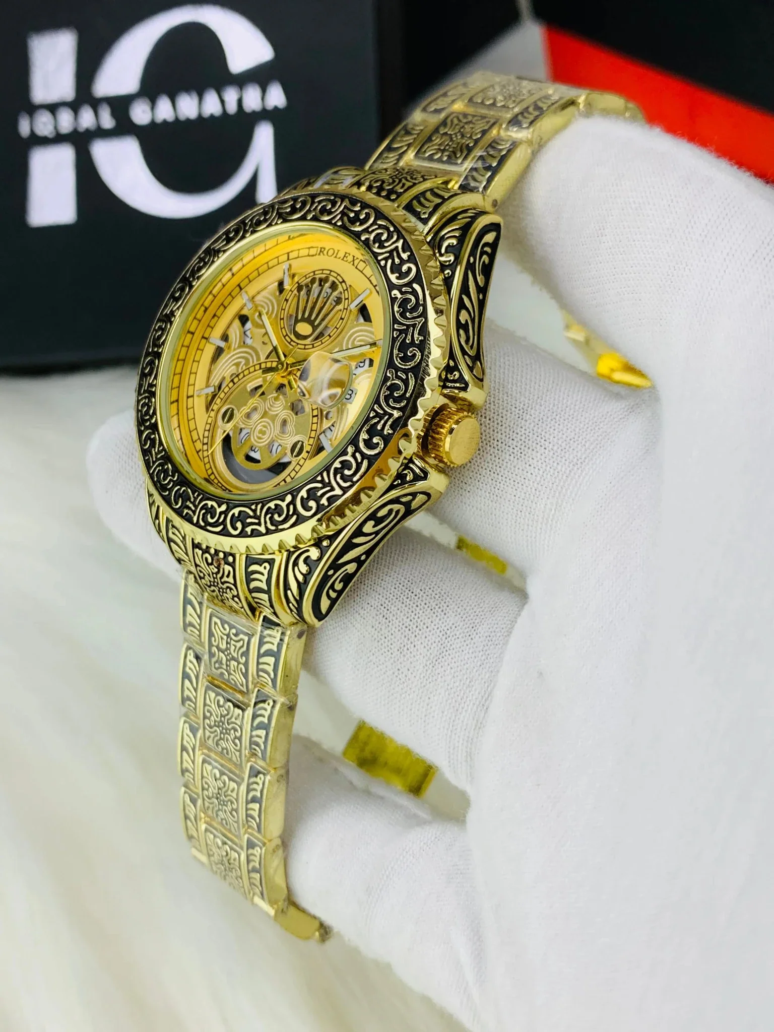 Imported Engraved Model (Gold Chain Black Case Inner Gold) - Image 3