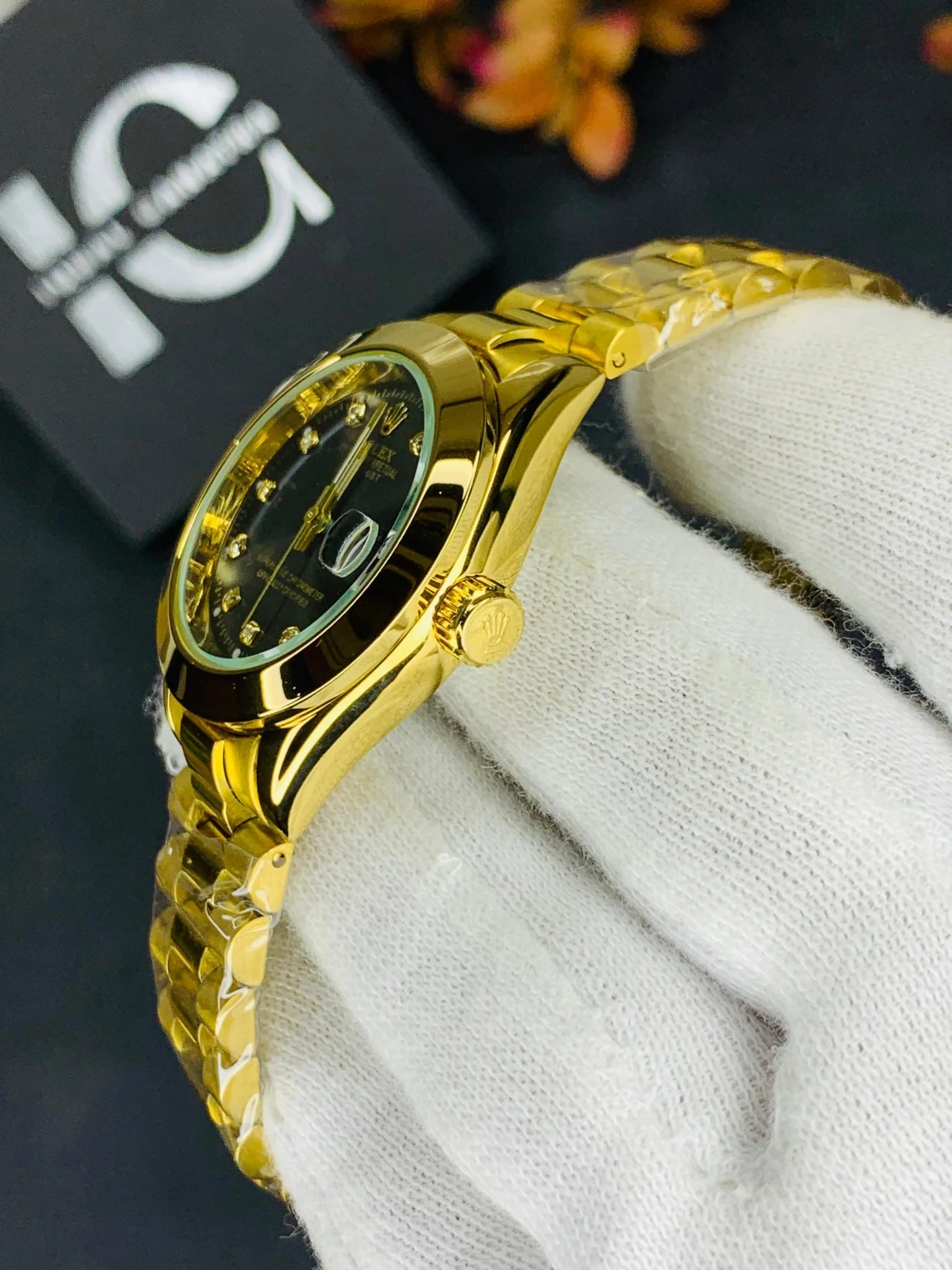 Imported ladies Stone (Gold Black) - Image 3