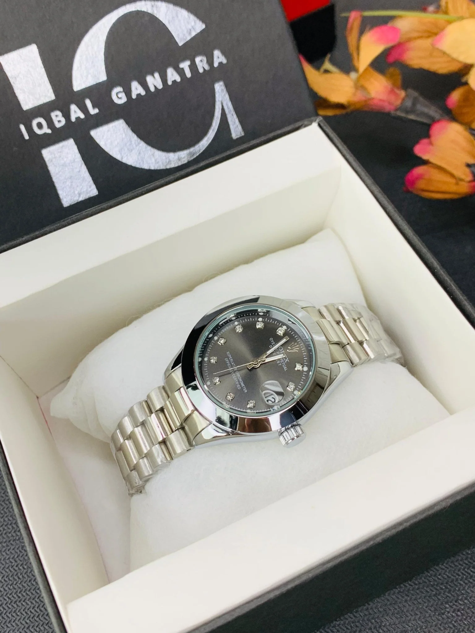 Imported ladies Stone (Silver Black)