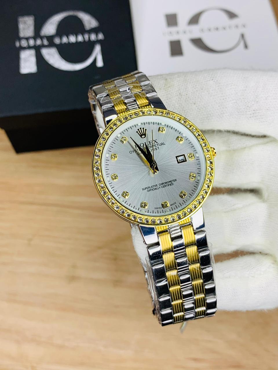 Luxury Stone Watch (Two Tone White)