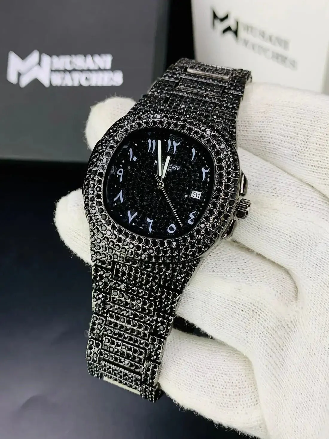 Nautilus Iced Out Arabic Model Black - Image 3