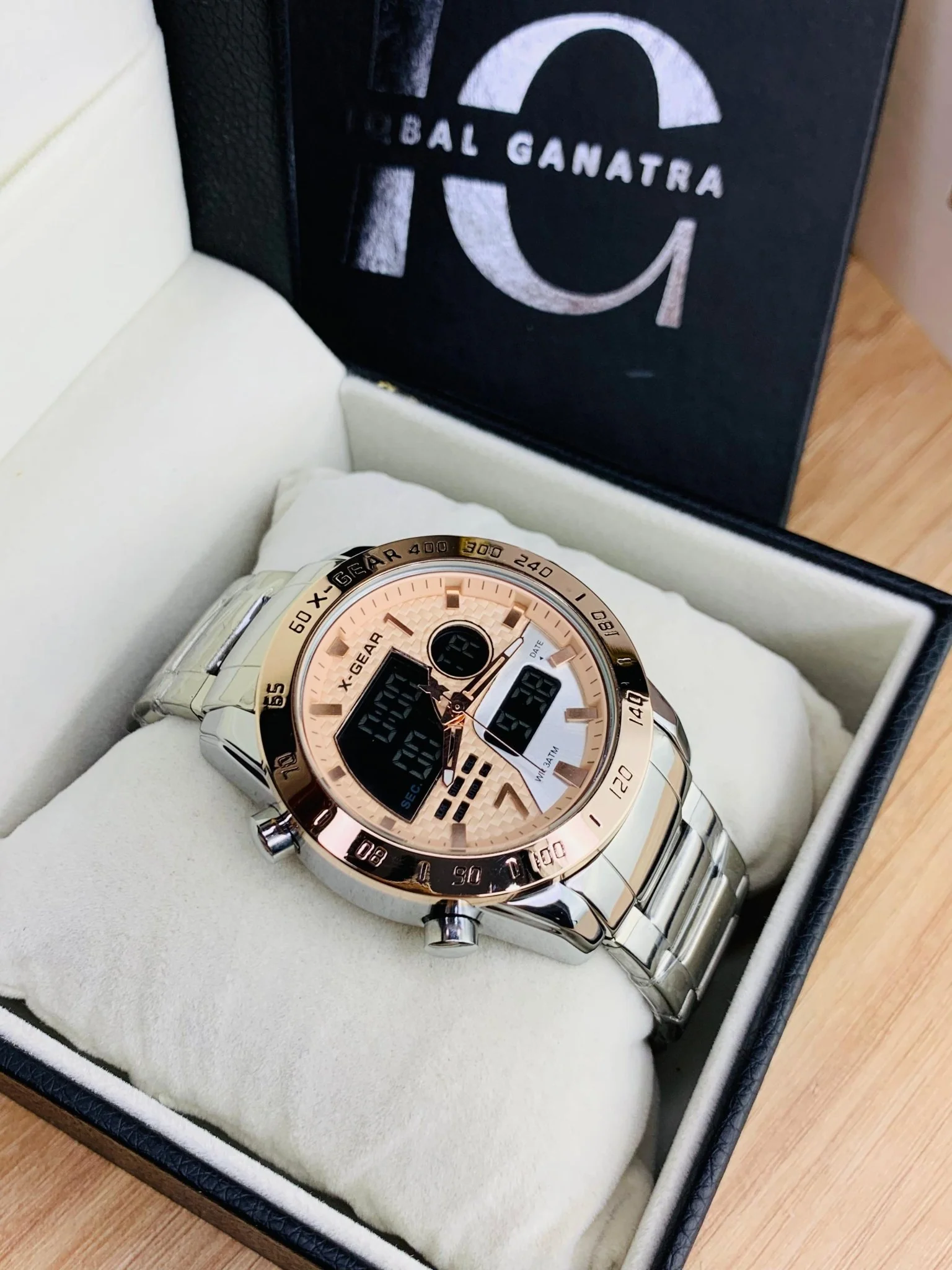 X Gear Original Dual Time Watch (Silver Inner Pink)