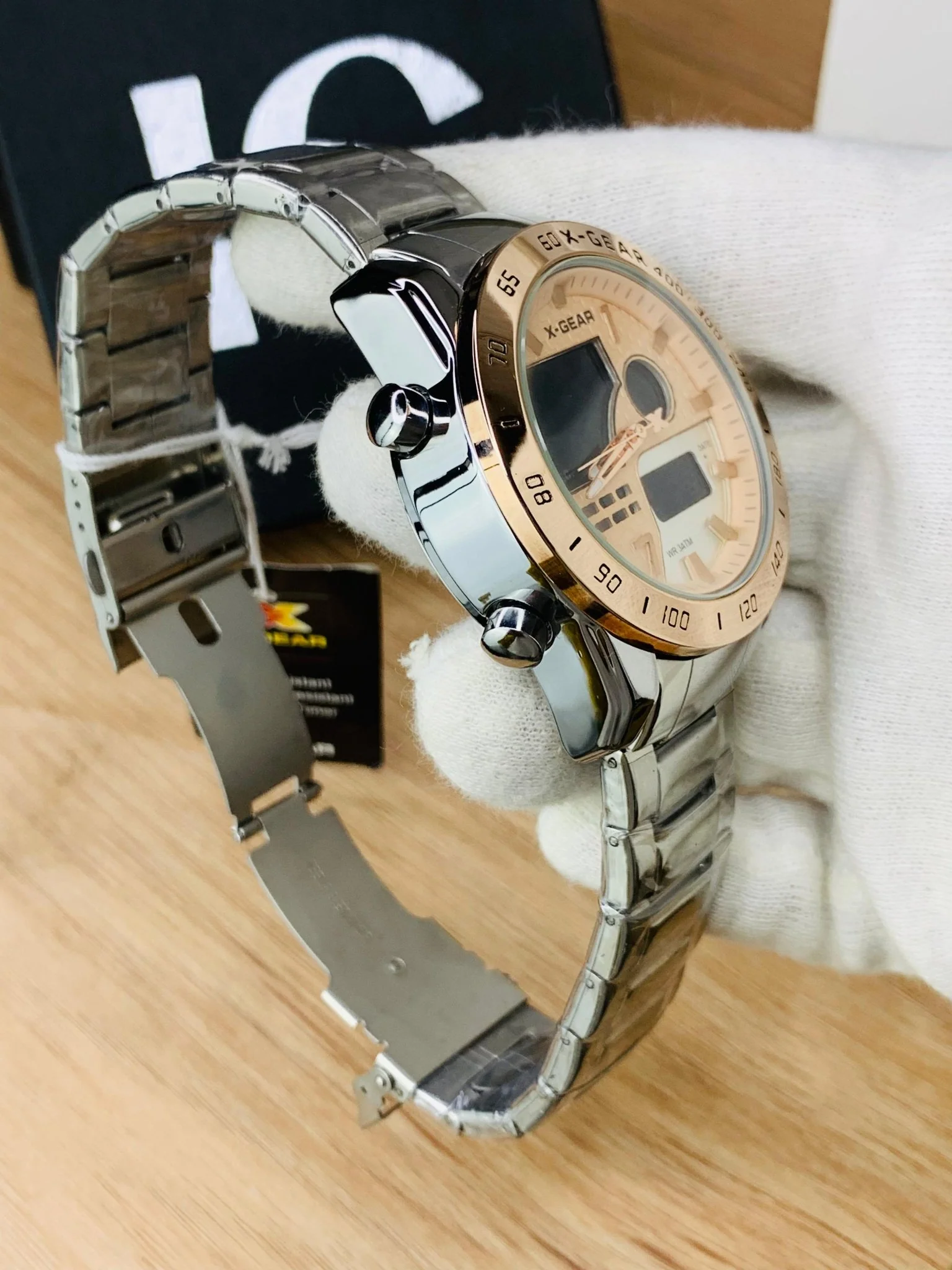 X Gear Original Dual Time Watch (Silver Inner Pink) - Image 3