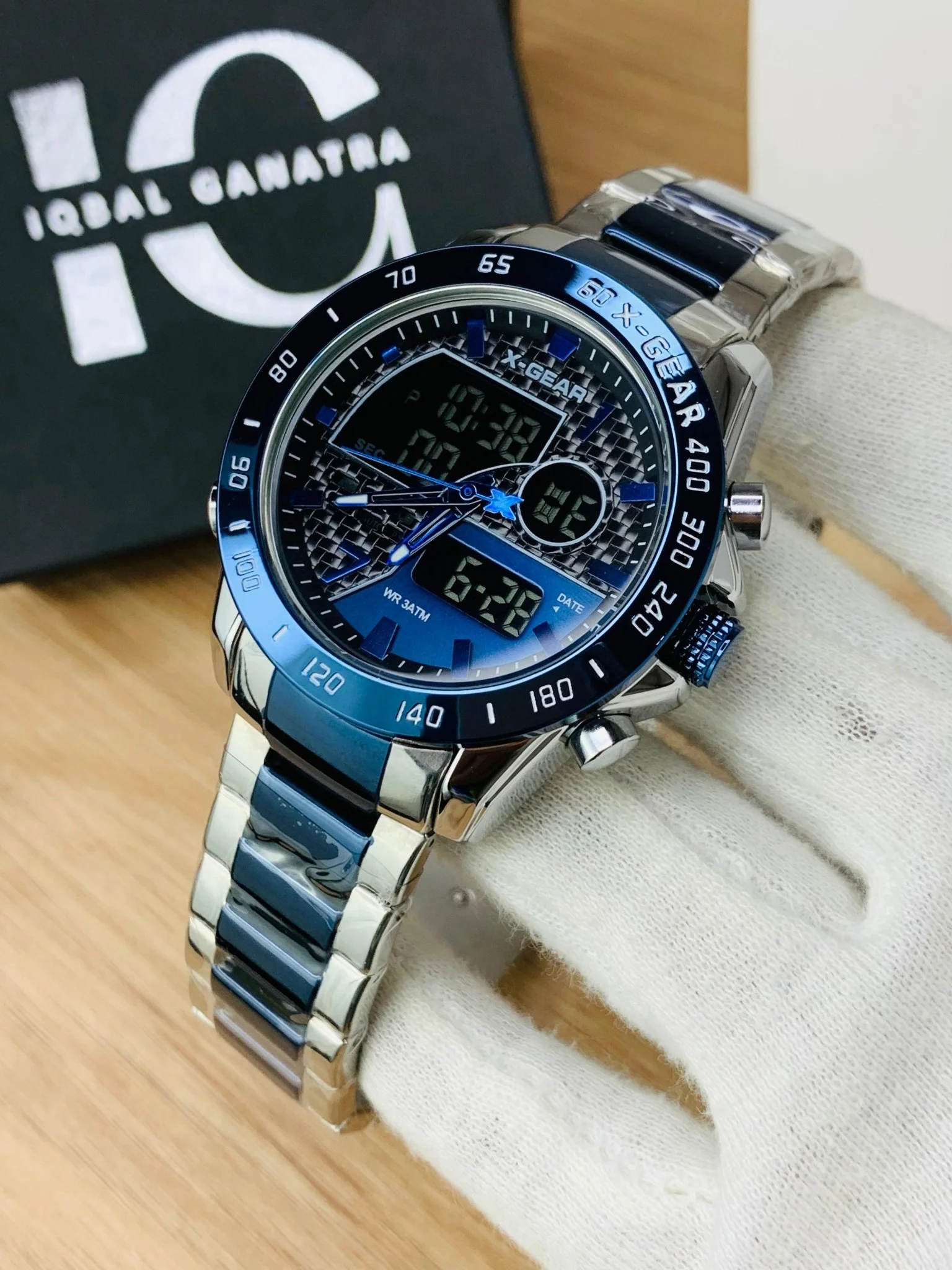 X Gear Original Dual Time Watch (Two Tone Inner Blue) - Image 2