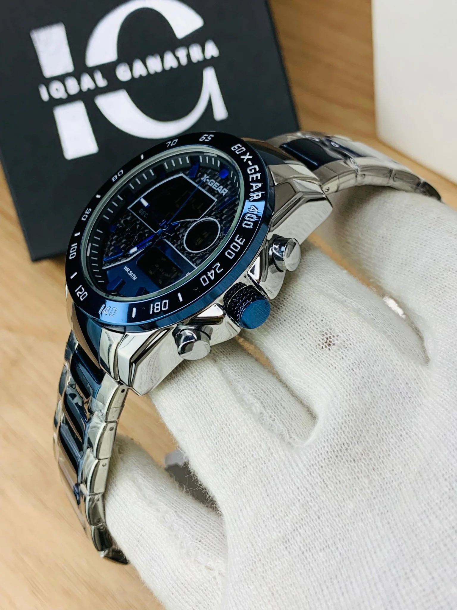 X Gear Original Dual Time Watch (Two Tone Inner Blue) - Image 3
